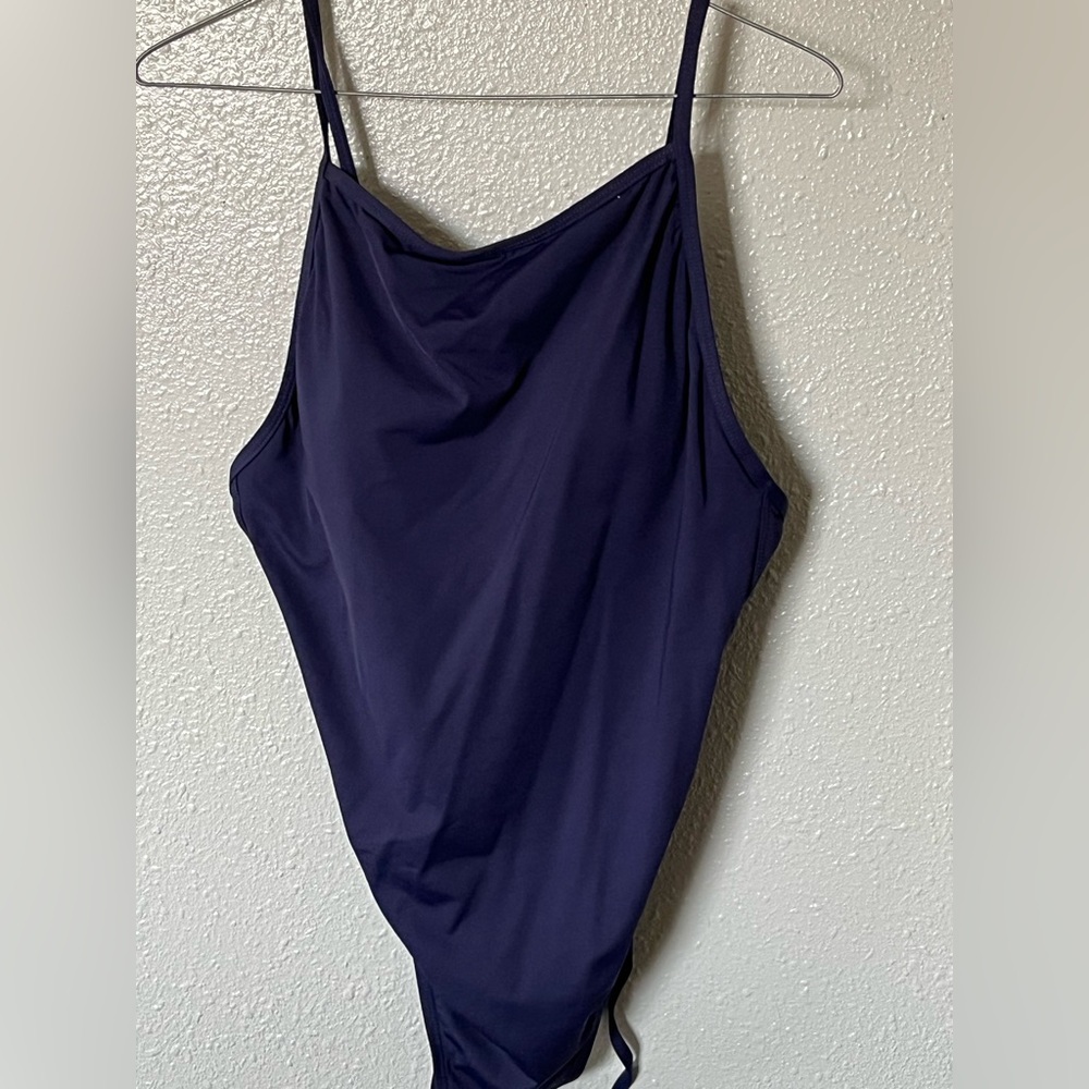 Andie Dark Blue Swim The Paloma One Piece Swimsuit Size LT